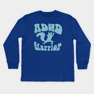 ADHD Warrior - squirrel warrior yoga pose Kids Long Sleeve T-Shirt